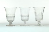 THREE CUT GLASS CELERY VASES  12193a