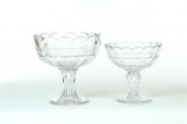TWO FLINT GLASS COMPOTES    121972