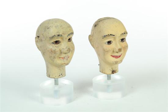 TWO DOLL HEADS.  Probably American