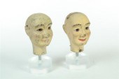 TWO DOLL HEADS Probably American 121981