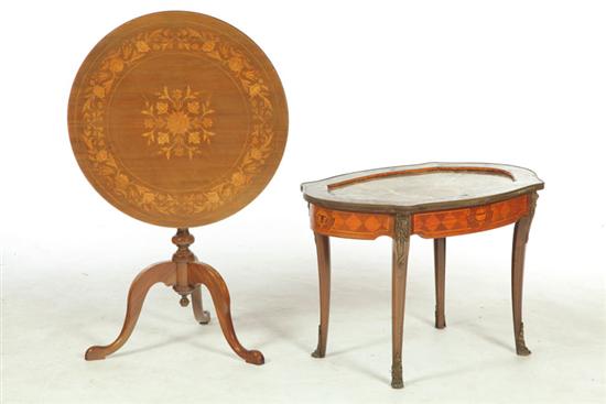 MARQUETRY TILT TOP TABLE AND FRENCH 121b02