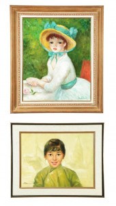 TWO PORTRAITS OF YOUNG GIRLS (20TH CENTURY).