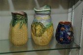THREE PIECES OF MAJOLICA. American and