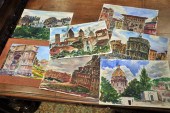 SEVEN WATERCOLOR PAINTINGS BY FREDA