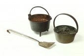 TWO COOKING PANS.  Nineteenth century.