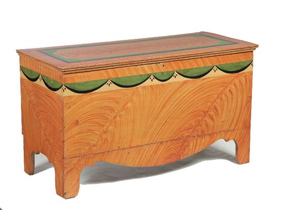 DECORATED BLANKET CHEST American 1226bb