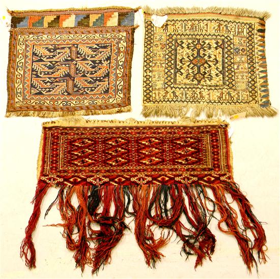 Antique Bokhara bag long fringe 1209d5