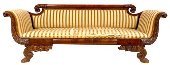 Empire rolled arm sofa mahogany 120a3d