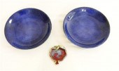 Pair Kang-Hsi blue souffle glazed dishes