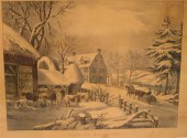 1861 Currier and Ives lithograph  Winter