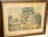 Currier and Ives lithograph  The Village