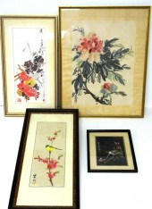 Four Asian artworks two polychrome 1210d5