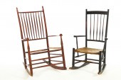 TWO ROCKING CHAIRS.  Both American 