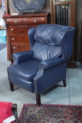 LEATHER WING CHAIR Manufactured 123b2d