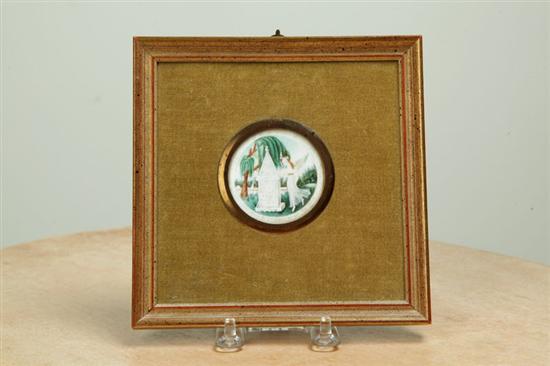 MINIATURE MOURNING PICTURE.  American or