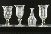 THREE CUT GLASS CELERIES AND A 122c09