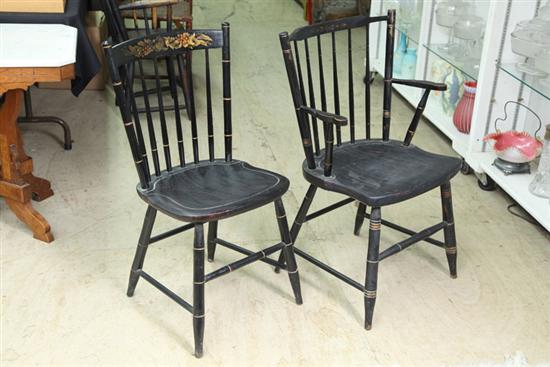 TWO HITCHCOCK CHAIRS Both painted 122f37
