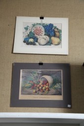 TWO UNFRAMED CURRIER & IVES PRINTS.