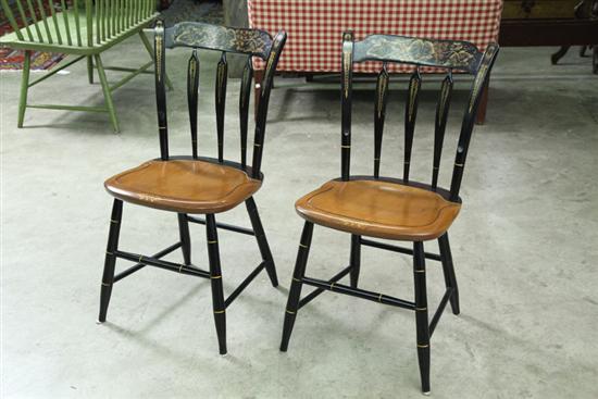 SIX HITCHCOCK CHAIRS Black painted 12304c