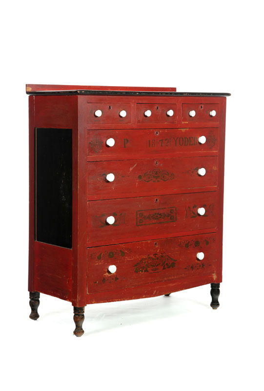 DECORATED CHEST OF DRAWERS Western 12312a
