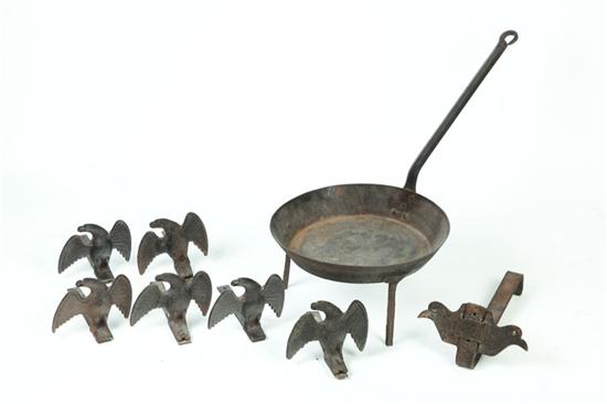 GROUP OF IRON ITEMS.  American
