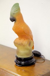  GLASS PARROT LAMP Attributed 123415