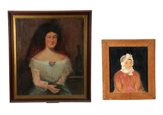 TWO PORTRAITS OF WOMEN AMERICAN 123529