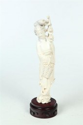 CARVED IVORY WOMAN.  China  early 20th