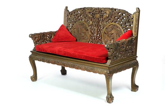 CARVED HALL BENCH Asian 20th 123746