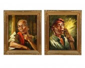 TWO PORTRAITS BY SIMON SAULOG (PHILIPPINES