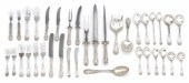 An assembled and matching sterling flatware