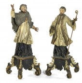 A pair of Austrian Baroque carved wood