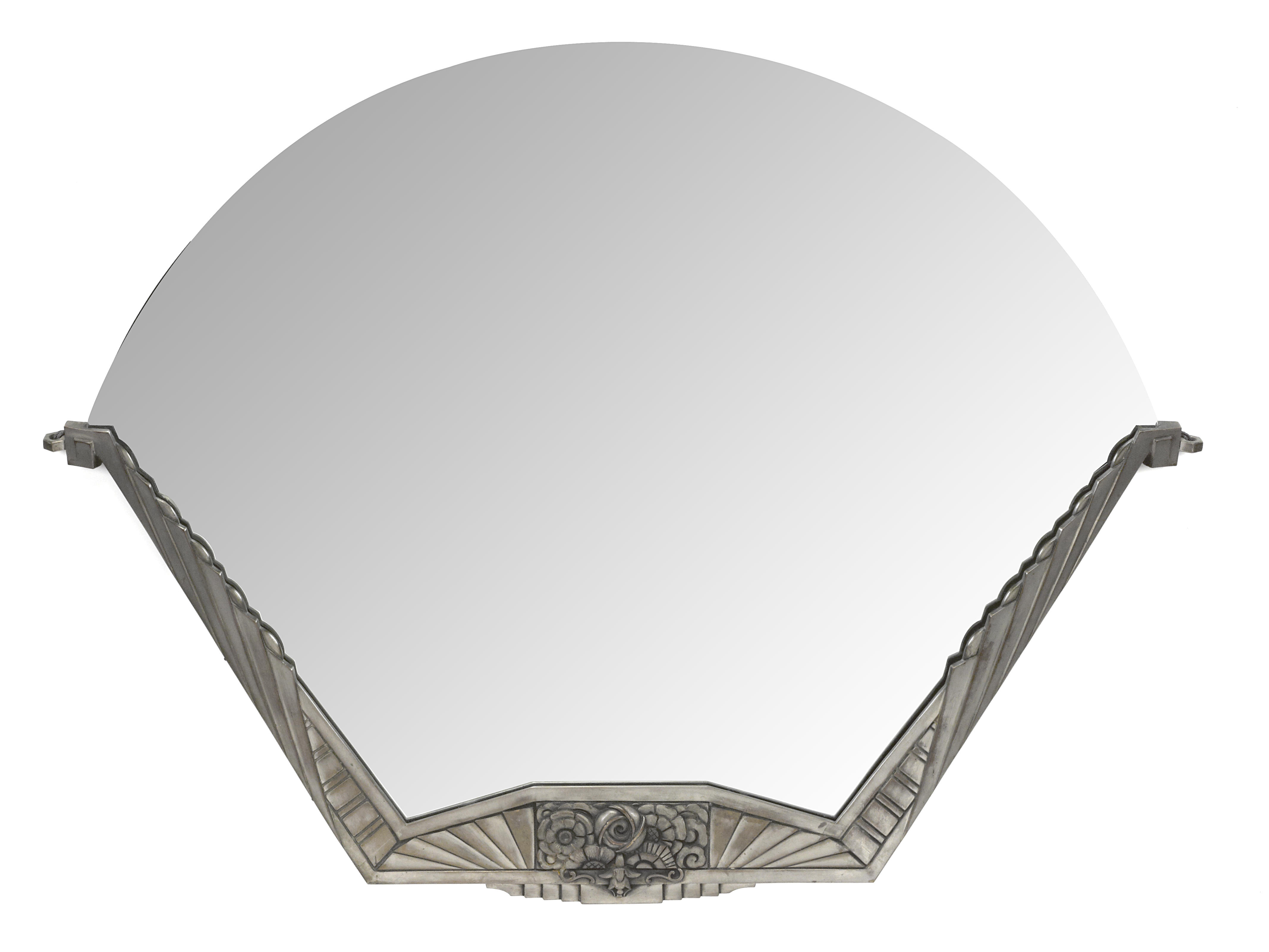 An Art Deco silvered metal mirror 12b947
