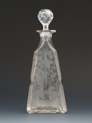 An Etched Crystal Perfume Bottle 132367
