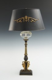 A Large Empire Style Swan Lamp with