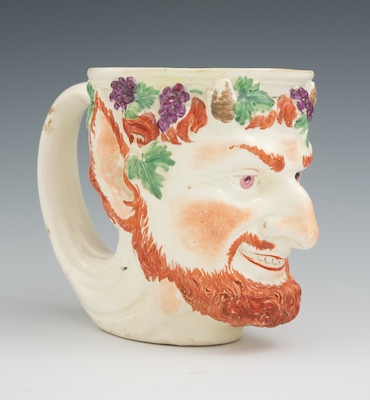 A Prattware Bacchus Mug Early glazed 1323b2