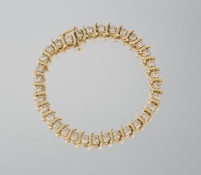 A Ladies Diamond Tennis Bracelet 13252b