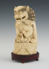 A Large Chinese Carved Ivory Foo 13262f