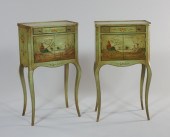 A Pair of Chinoiserie Painted Petite