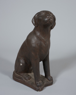 A Garden Statue of a Labrador Pup 132720