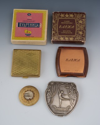 Four Vintage Russian Powder Compacts 13294e