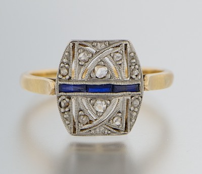 An Art Deco Style Diamond and Sapphire 1329b3