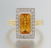 A Citrine and Diamond Ring   132a66