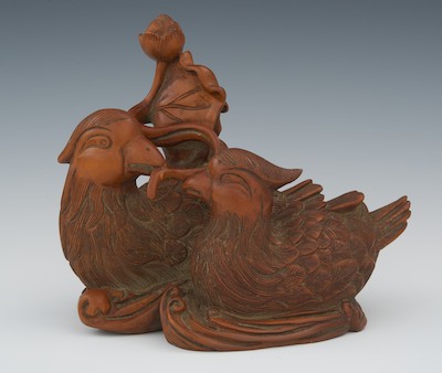 A Wood Sculpture of Two Water Birds 132c34