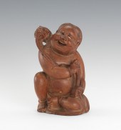 Carved Boy with Mythical Pet Carved 132e02
