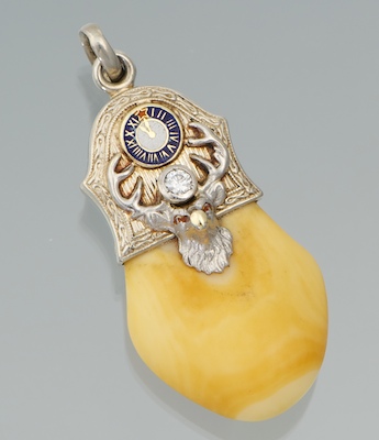 An Elk Tooth 14k Gold and Diamond 133015