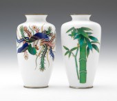 Two Japanese Cloisonne Cabinet Vases