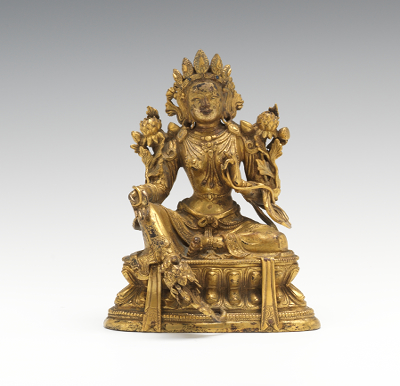 A Sino Tibetan Bronze Seated Padmapani 13325d