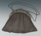 A Coin Silver Victorian Mesh Purse With
