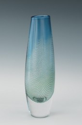 A Modern Orrefors Glass Vase by Sven